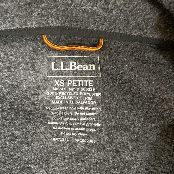 EUC SIZE XS LLBEAN MOUNTAIN CLASSIC HEATHER CHARCOAL FLEECE JACKET - Picture 6 of 11
